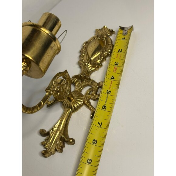 VTG Brass Wall Candle Sconce 9"x6" Decorative Candlestick Holder for Home Decor - Picture 8 of 9